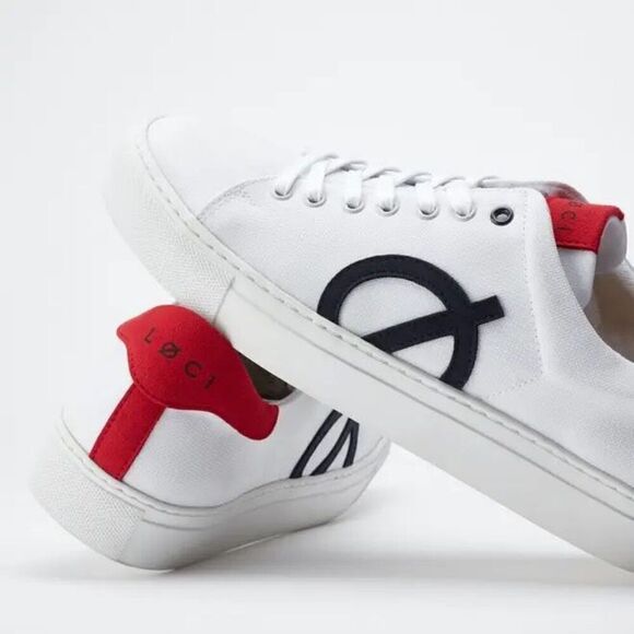 LOCI ELEVEN TRAINER OCEAN: WHITE/RED/NAVY size EU39  US 8 women  NWOT$170 - Picture 2 of 11